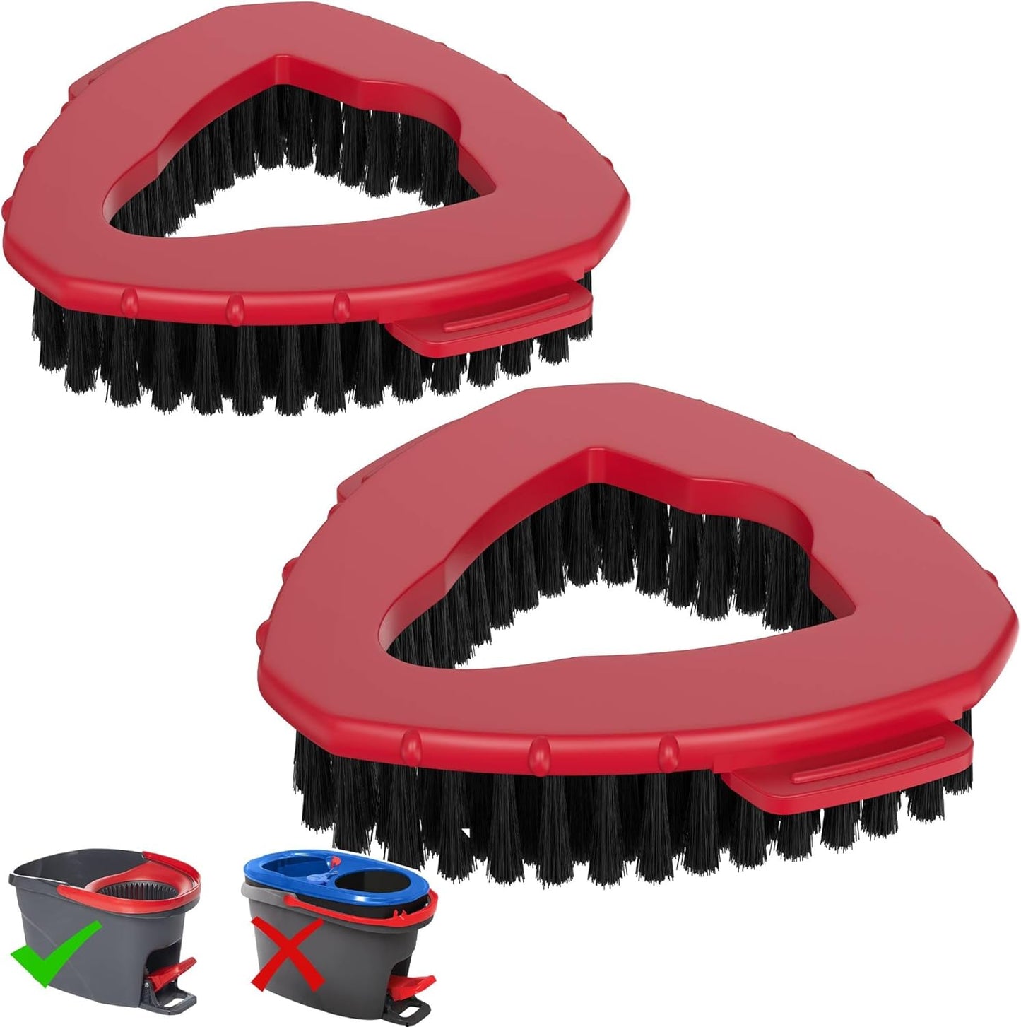 Replacement Scrub Brush for O-Cedar 2-Tank System, 4.4" Triangular Spin Mop Scrubber Head, Heavy-Duty Stiff Bristle Cleaning Brush for Tile, Grout, Bathroom, Kitchen & Floors