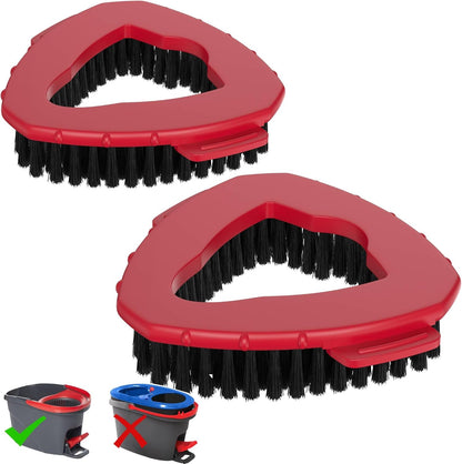Replacement Scrub Brush for O-Cedar 2-Tank System, 4.4" Triangular Spin Mop Scrubber Head, Heavy-Duty Stiff Bristle Cleaning Brush for Tile, Grout, Bathroom, Kitchen & Floors
