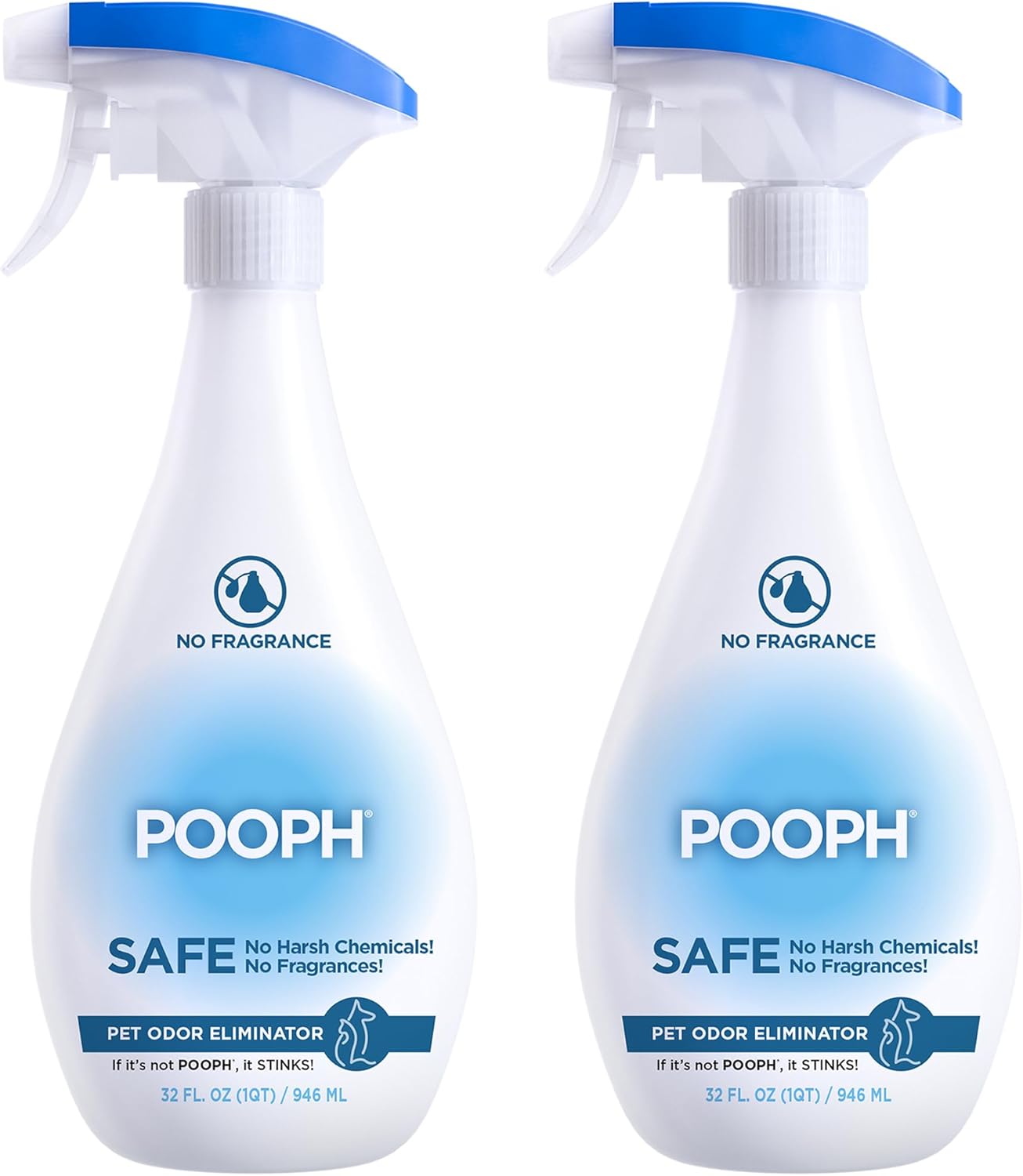POOPH Pet Odor Eliminator Spray 32oz 2 Pack Fragrance Free Odor Remover for Dogs and Cats Urine Poop Pee Deodorizer for Carpet Furniture and Home