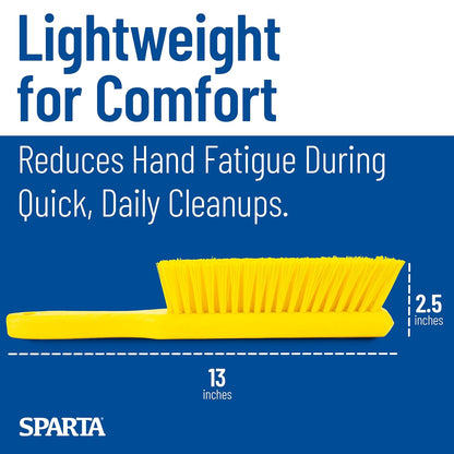 SPARTA Handheld Soft Counter Brush 8 Inch Bristle Span, Multi-Use Dust Brush with 5 Inch Handle for Tables, Countertops, and Delicate Surfaces, Polyester, Orange
