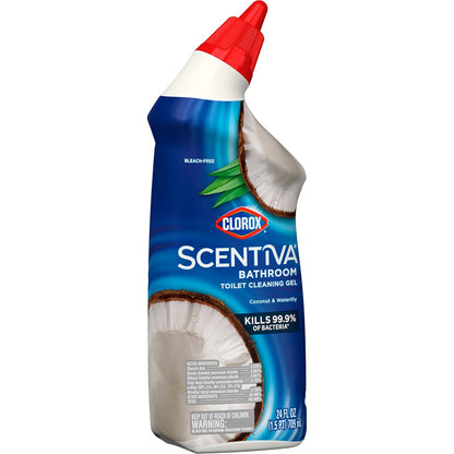 Clorox Scentiva Bathroom Toilet Cleaning Gel, Coconut and Waterlily, 24 Fluid Ounces