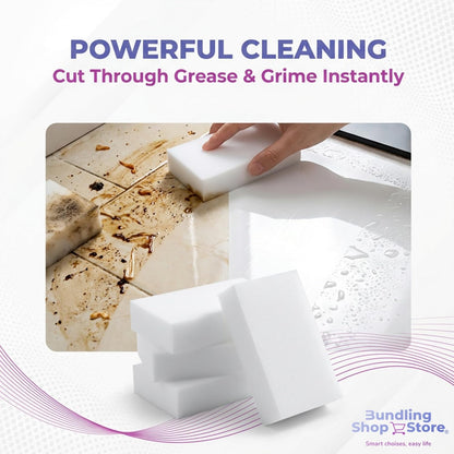 Melamine Sponge- Cleaning Pads 50 Count, High Density, Scratch Free Sponges (3.93in X 2.36in X 0.78in) for Kitchen, Bathroom, Tiles, Walls & Multi-Surface Cleaning