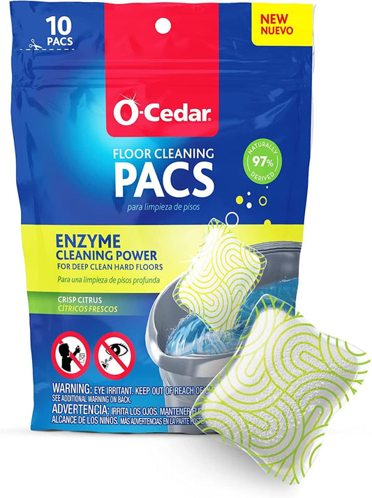 O-Cedar EasyWring Microfiber Spin Mop and Bucket Cleaning System + Citrus and Lavender Pacs (Variety Pack)