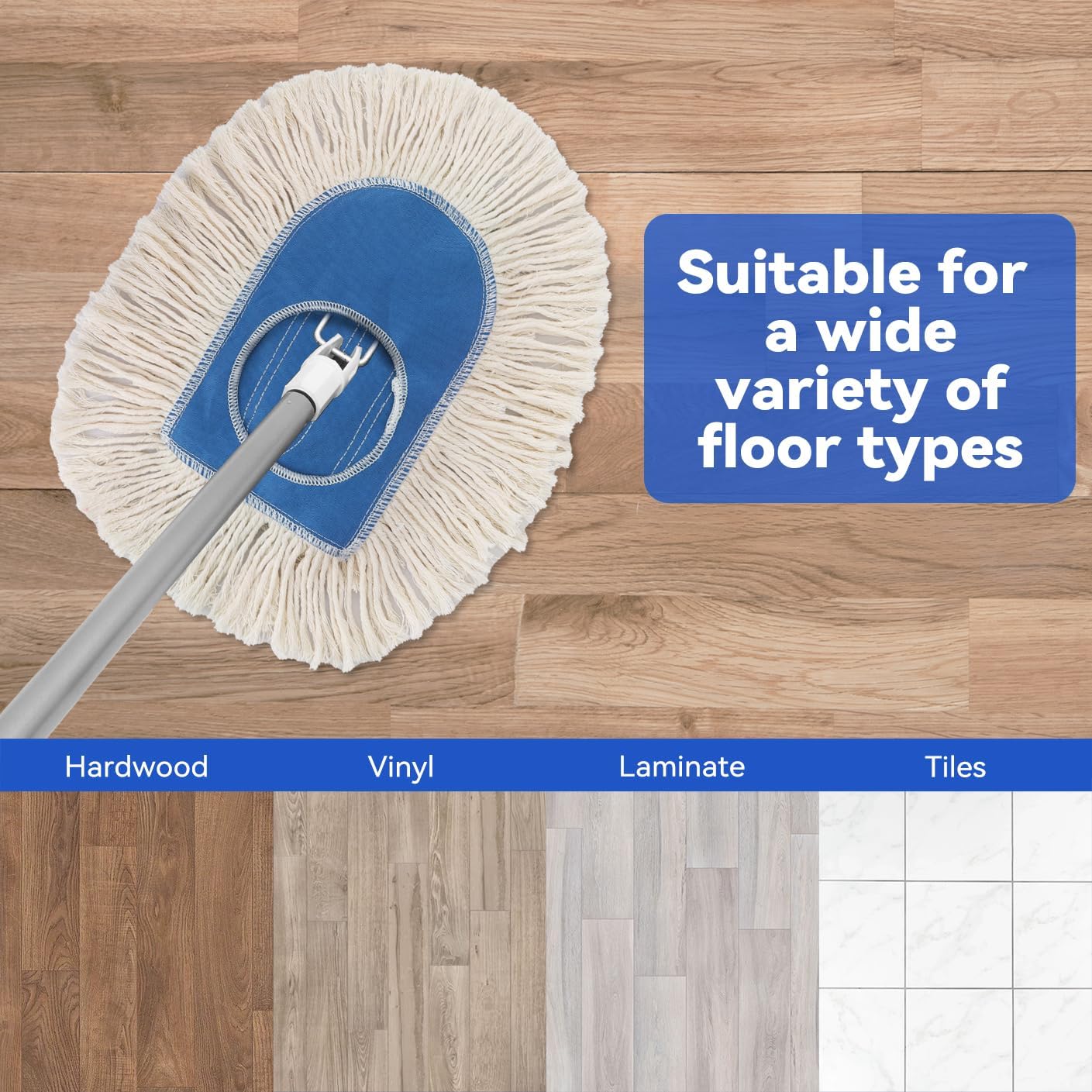 10 Inch Dust Mop Head: Replacement Medium Washable Commercial Sweeper and Janitorial Dust Mop Head Replacement (3 Packs)