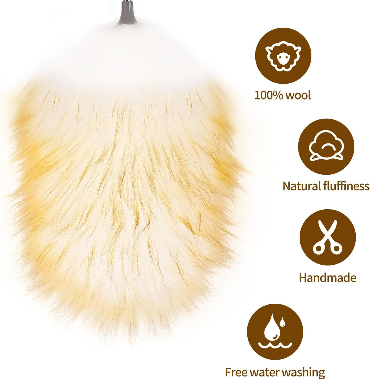 Extendable Cleaning Duster,66.9Inch Telescoping Feather Dusters with Stainless Steel Extension Pole for Cleaning High Ceiling Fan, High Ceilings,Furniture