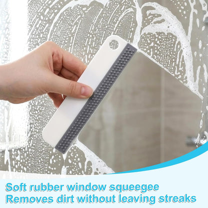 2 PCS All-Purpose Small Rubber Squeegee, Soft Silicone Squeegee for Shower Glass, Mini Kitchen Sink Squeegee, Mini Squeegees for Kitchen Countertops, Mirror, Bathroom, Glass, Car Windshield