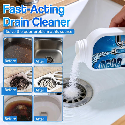 Strong Drain Cleaner for Kitchen, 2026 New Pipeline Dredging Agent, Fast Powerful Unclog Sink Drain Cleaner, Powerful Grease Dissolver for Bathroom, Pipe Cleaning Solution for Homeowner (1pcs)