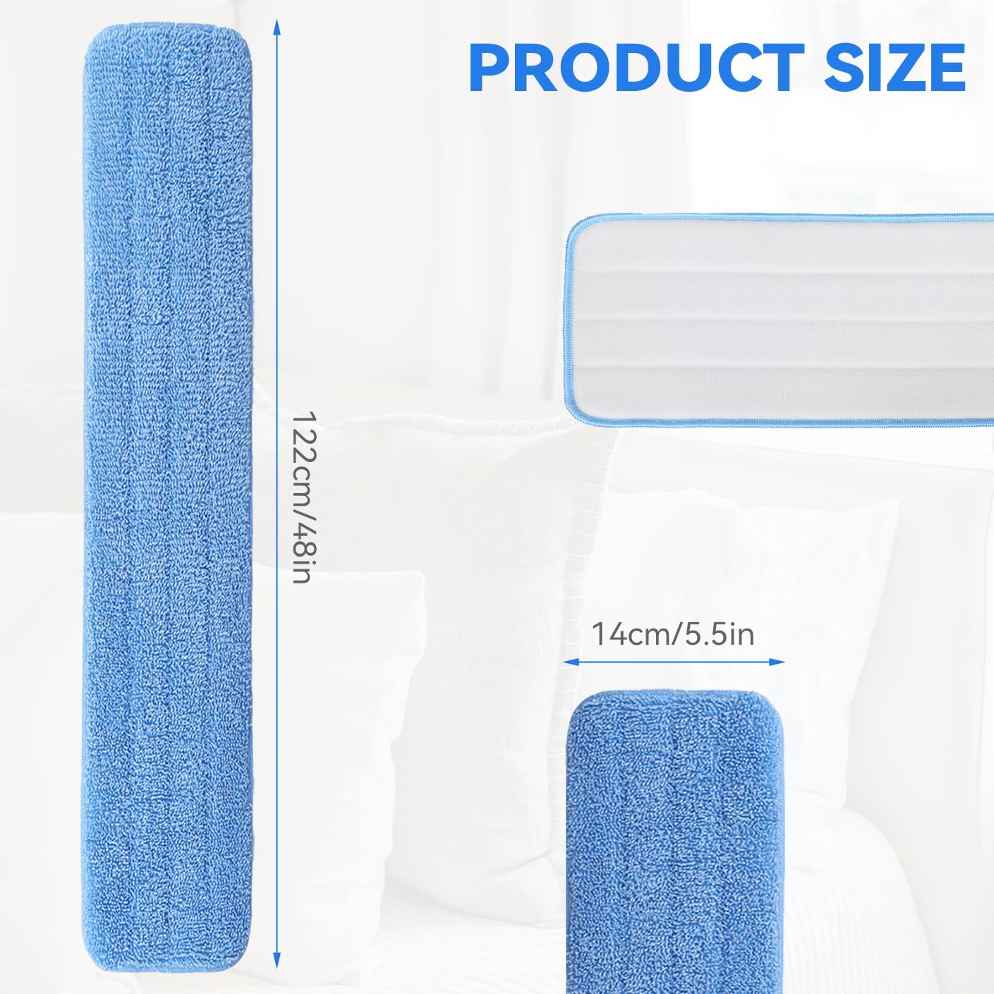 36" Microfiber Pad for Rubbermaid Commercial 36 Inch Mop Head - 6 Pack Replacement Wet & Dry Commercial Reusable Cleaning Mop Refills Fit for Any Microfiber Flat Mop System 36"