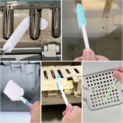 Palksky Ice Maker Cleaning Brush Set, Ice Machine Cleaning Tools - 2Pcs Drain Pipe Brush Nylon Bristles with 8Pcs Crevice Cleaning Brush
