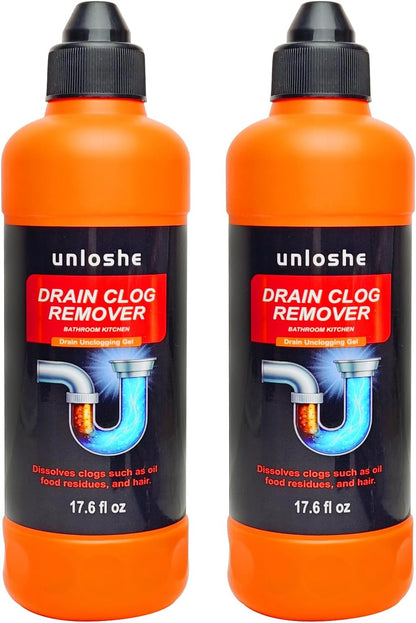 Drain Clog Remover and Drain Cleaner, Unclogs and Removes Hair, Soap Scum and Blockages, for Bathroom, Kitchen, Sink, Tubs (2-Pack)