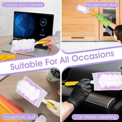120 Pcs Duster Refills, Electrostatic Disposable Dusters Refills Compatible with Duster, Bulk Heavy Duty Dusters Refill for Blinds Ceiling Fans Furniture Multi-Surface Dusting, Unscented