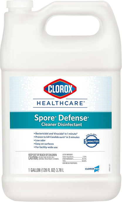 Clorox Healthcare Spore Defense Cleaner Disinfectant, Closed System Refill Bottle, 128 Fluid Ounces (Package May Vary)