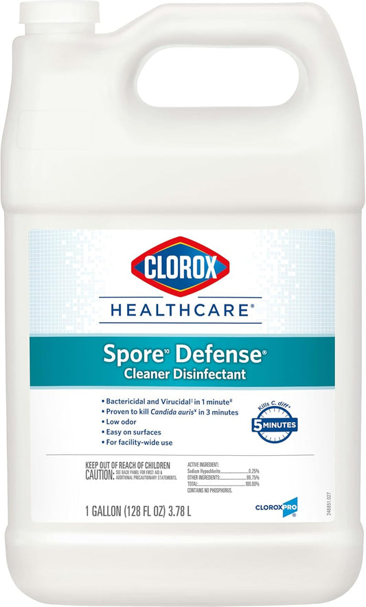 Clorox Healthcare Spore Defense Cleaner Disinfectant, Closed System Refill Bottle, 128 Fluid Ounces (Package May Vary)