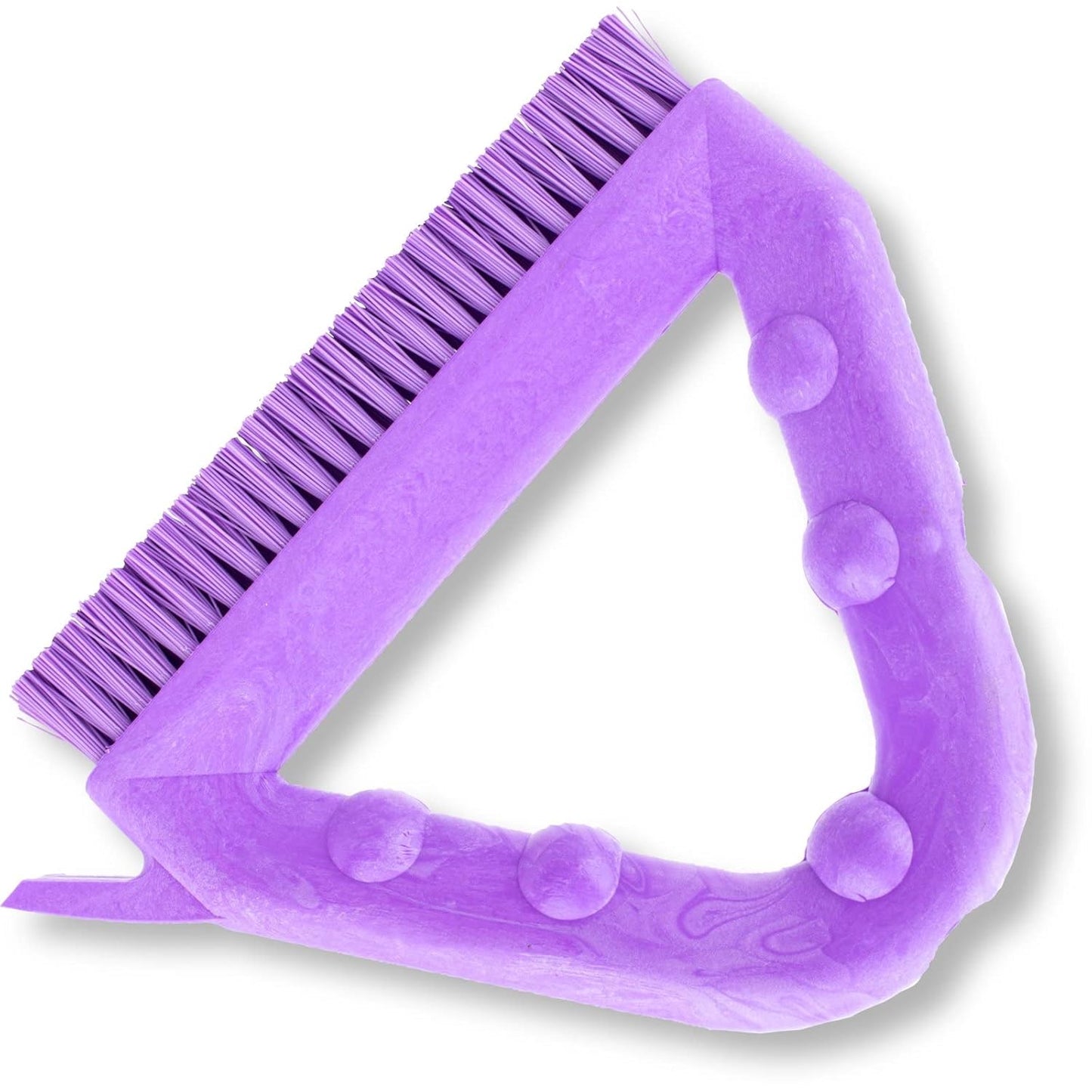 SPARTA Plastic Commercial Grout Brush, Triangle-Shaped Scrub Brush with Scraper and Two Threaded Holes for Attaching Handle (Sold Separately), 9 x 7 x 7 Inches, Gray