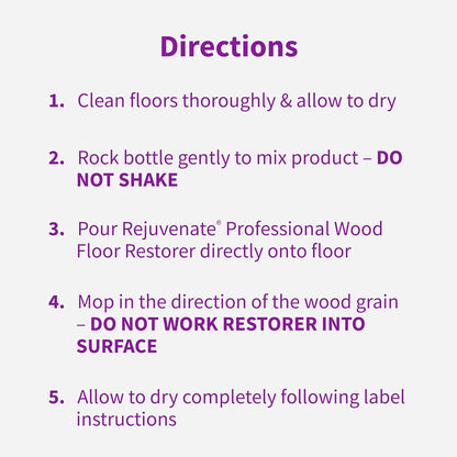 Rejuvenate Professional Wood Floor Restorer Fills Scratches, Shines And Protects Wood Flooring For A High Gloss Shine, 32 Ounces