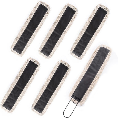 Matthew Cleaning 24'' Industrial Strength Cotton Dust Mop Refill Washable Replacement Heads for Residential & Commercial Use Fit Standard Dust Mop Frames, Hardwood, Laminate, Concrete Floors 3 Pack
