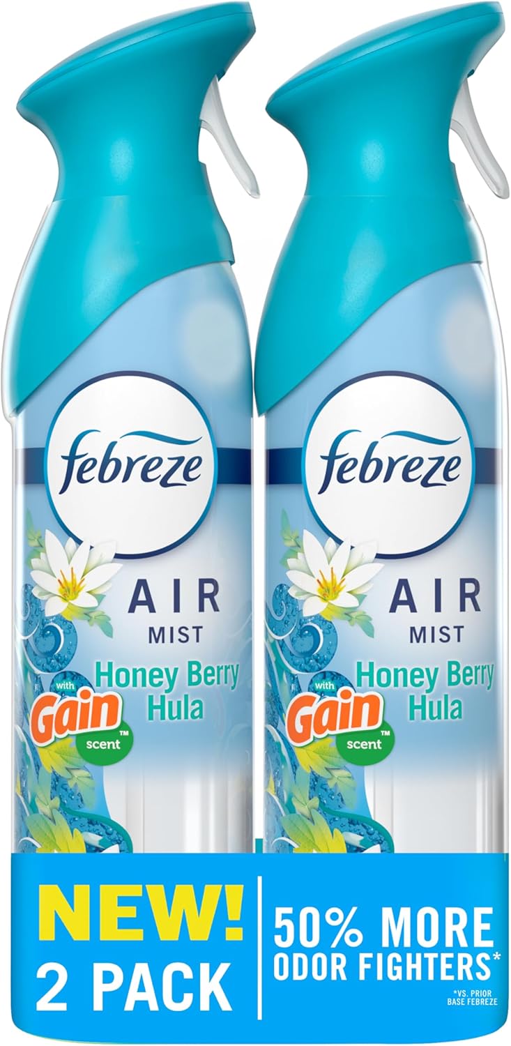Febreze Air Mist Air Freshener Spray, Odor-Fighting Room Spray, Air Fresheners for Home and Bathroom and Kitchen, Aerosol Can, Downy April Fresh Scent, 8.8oz (Pack of 2)
