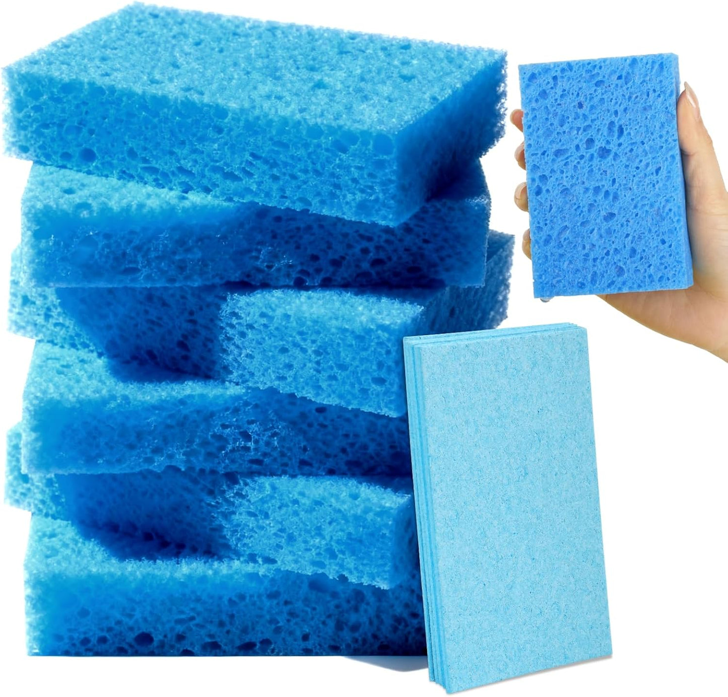 6 Pcs Kitchen Sponges for Dishes Cleaning, Non Scratch for Non Stick Cookware, Compressed Natural Cellulose Sponges, Dish Washing Scrubbers, Scrubbing Pads for Household, Bathroom (Multicolor)