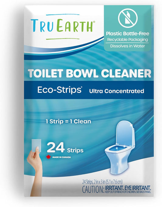 Tru Earth Toilet Bowl Cleaner Eco-Strips | Plastic Jug-Free, Septic-Safe For Cleaning | Easy to Use | 48 Strips