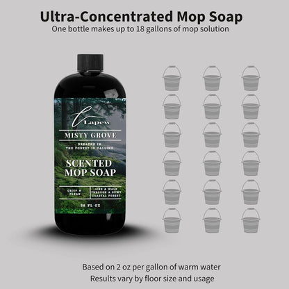 Lapew Baccarat Scented Mop Soap - Luxury Floor Cleaner Concentrate for Mopping Tile, Laminate, Vinyl & Hardwood | Streak-Free, Low-Foam | 36 oz - Colors A