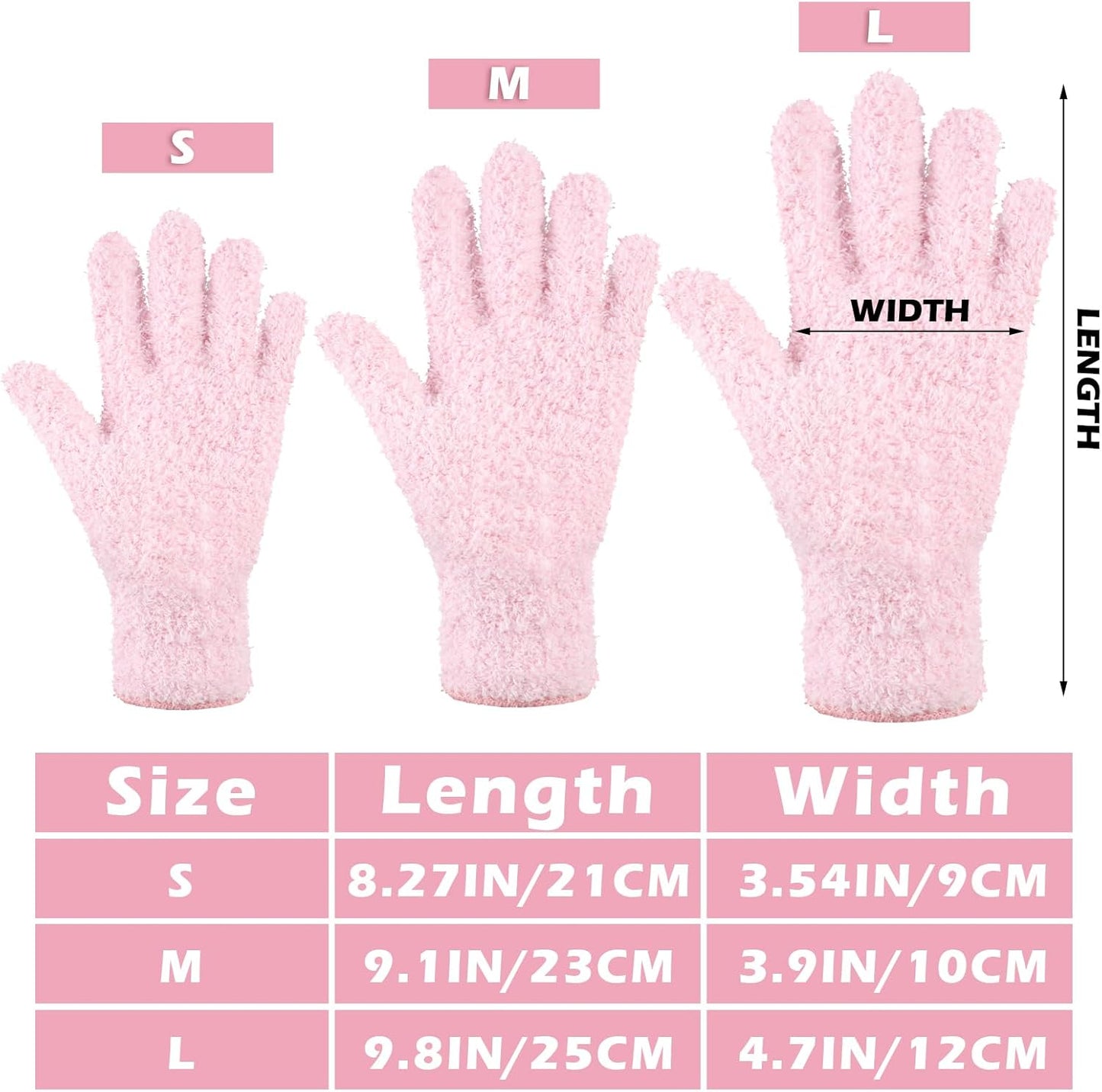 Patelai 3 Pairs Microfiber Plant Dusting Gloves Leaf Cleaning Gloves for Indoor Plants, Blinds, Furniture, House (Green Yellow,Blue,Pink,Medium)