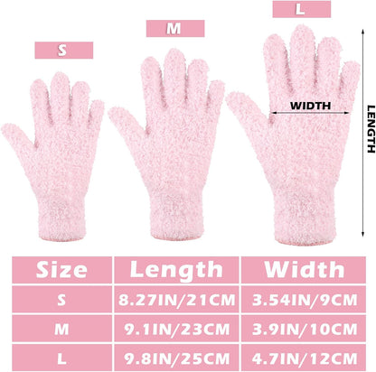 Patelai 3 Pairs Microfiber Plant Dusting Gloves Leaf Cleaning Gloves for Indoor Plants, Blinds, Furniture, House (Green Yellow,Blue,Pink,Medium)