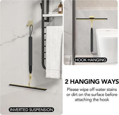 Shower Squeegee with Long Handle, 15-51" Telescopic Squeegee for Window Cleaning, Window Squeegee for Glass Doors, Extendable Window Cleaner Tool for Tile Walls, Sliding Door, Floor, Car Windshield-GD
