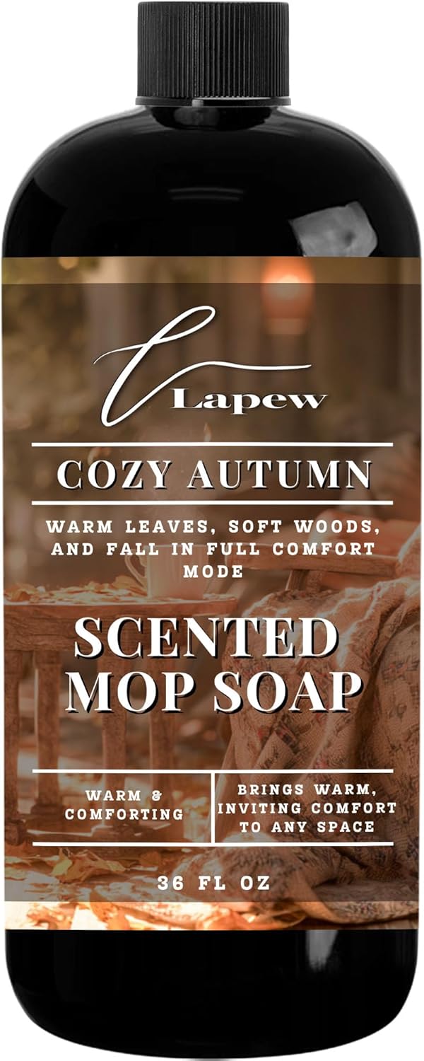 Lapew Santal Scented Mop Soap - Luxury Floor Cleaner Concentrate for Mopping Tile, Laminate, Vinyl & Hardwood | Streak-Free, Low-Foam | 36 oz - Colors C
