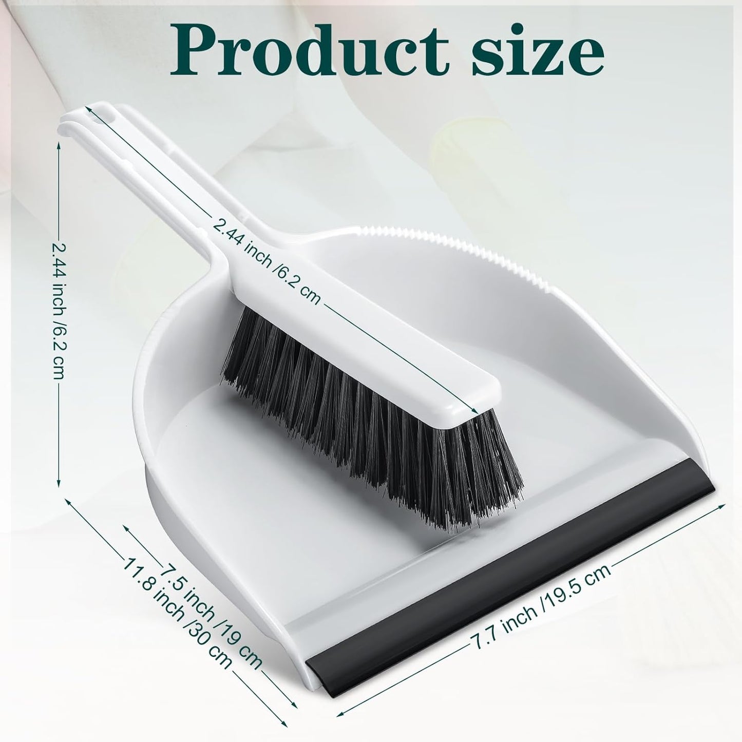 Zubebe 12 Pcs Mini Dustpan and Brush Set, Small Broom and Dustpan Set Small Cleaning Brush Portable Hand Broom Set for Home Office Kitchen Table Desktop Floor Cleaning Supplies