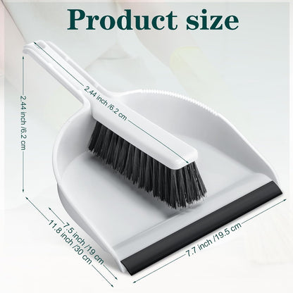 Zubebe 12 Pcs Mini Dustpan and Brush Set, Small Broom and Dustpan Set Small Cleaning Brush Portable Hand Broom Set for Home Office Kitchen Table Desktop Floor Cleaning Supplies