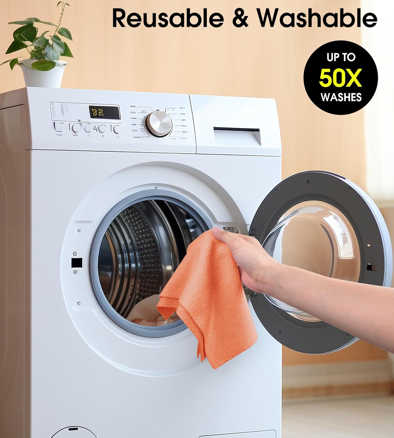 KitchLife Microfiber Cleaning Cloth Roll - Tear-Away Reusable Microfiber Paper Towels, Lint-Free, Washable, 20 Sheets for Kitchen, Car, Dishes, and Sensitive Surfaces (Pink)