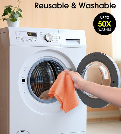 KitchLife Microfiber Cleaning Cloth Roll - Tear-Away Reusable Microfiber Paper Towels, Lint-Free, Washable, 20 Sheets for Kitchen, Car, Dishes, and Sensitive Surfaces (Pink)