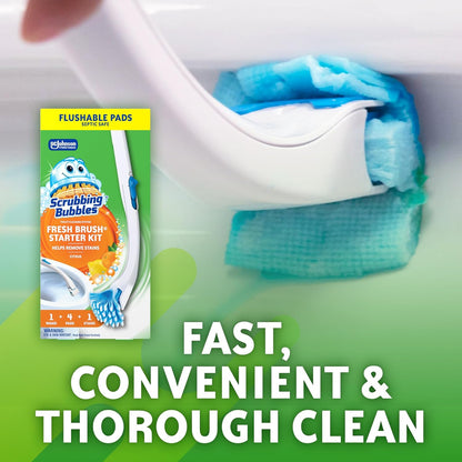 Scrubbing Bubbles Flushable Toilet Bowl Wand Cleaner Refills, Fresh Brush Cleaner Toilet Refill Pads, Removes Limescale & Odors, Citrus Scent, 20 Count (Pack of 1)