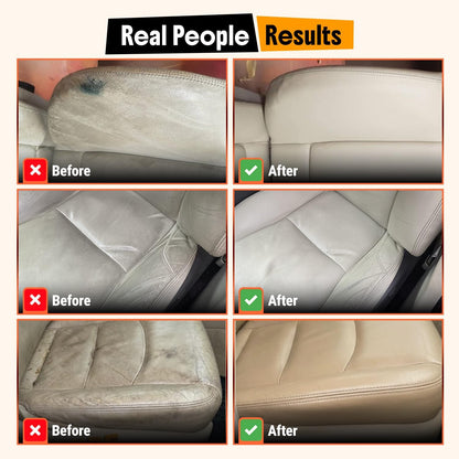 Leather Couch Cleaner - pH Neutral, Non-Toxic & Non-Greasy - Gently Removes Stains & Restores Natural Look - Safe for Car Leather Seats, Interior & Upholstery, Furniture & Sofa - 18 fl. Oz with towel