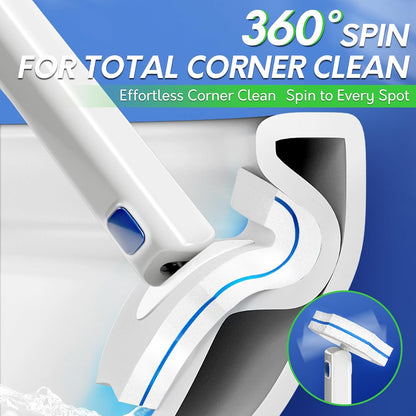 BOOMJOY Disposable Toilet Brush Set with 15 Wand Refills, Toilet Bowl Cleaner Wand with Holder, Toilet Cleaning System Starter Wand Kit, Bathroom Cleaning Set