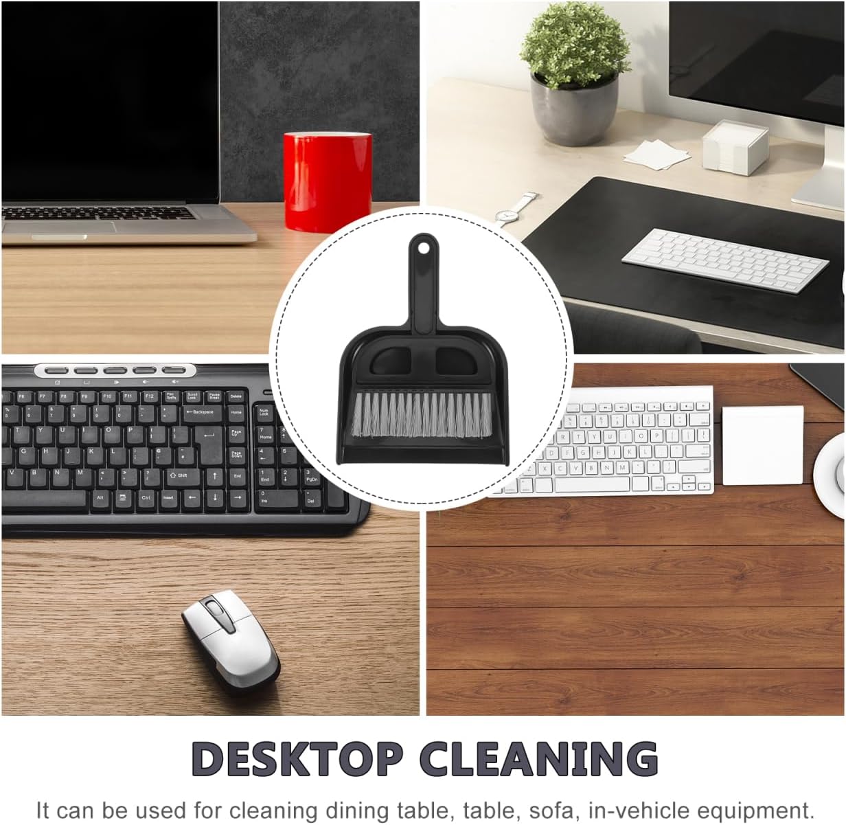 Ipetboom Keyboard Cleaning Brush and Mini Dustpan Set Compact 2-Piece Desktop Cleaning Tool for Laptops Keyboards Drawers and Small Spaces Black 8.46 X 6.29 Inches