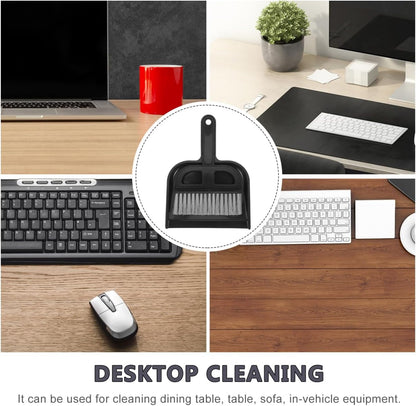 Ipetboom Keyboard Cleaning Brush and Mini Dustpan Set Compact 2-Piece Desktop Cleaning Tool for Laptops Keyboards Drawers and Small Spaces Black 8.46 X 6.29 Inches