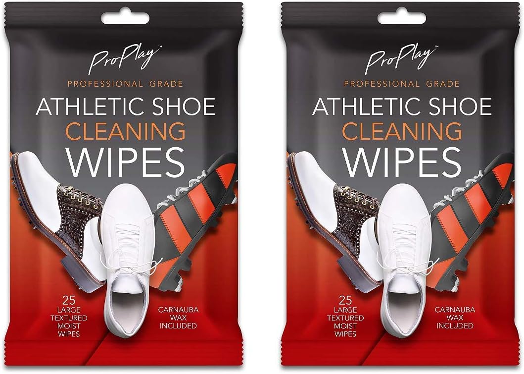 ProPlay Athletic Shoe Cleaning Wipes | Carnauba Wax Included | Repels Water from Shoes | Powerful Cleaner that Removes Dirt, Grass, and Sand | Convenient, Resealable Pack - Unscented 1 Pack