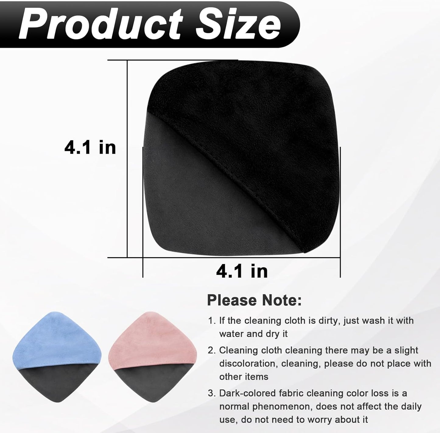 Car Screen Cleaner, 4.1''×4.1'' Microfiber Dashboard Wipes, Square Microfiber Cloth, Car Display Wipes,Vehicle Screen Cleaner Tool universal for Car Dashboard Car Display Car Interior Tools (Black)