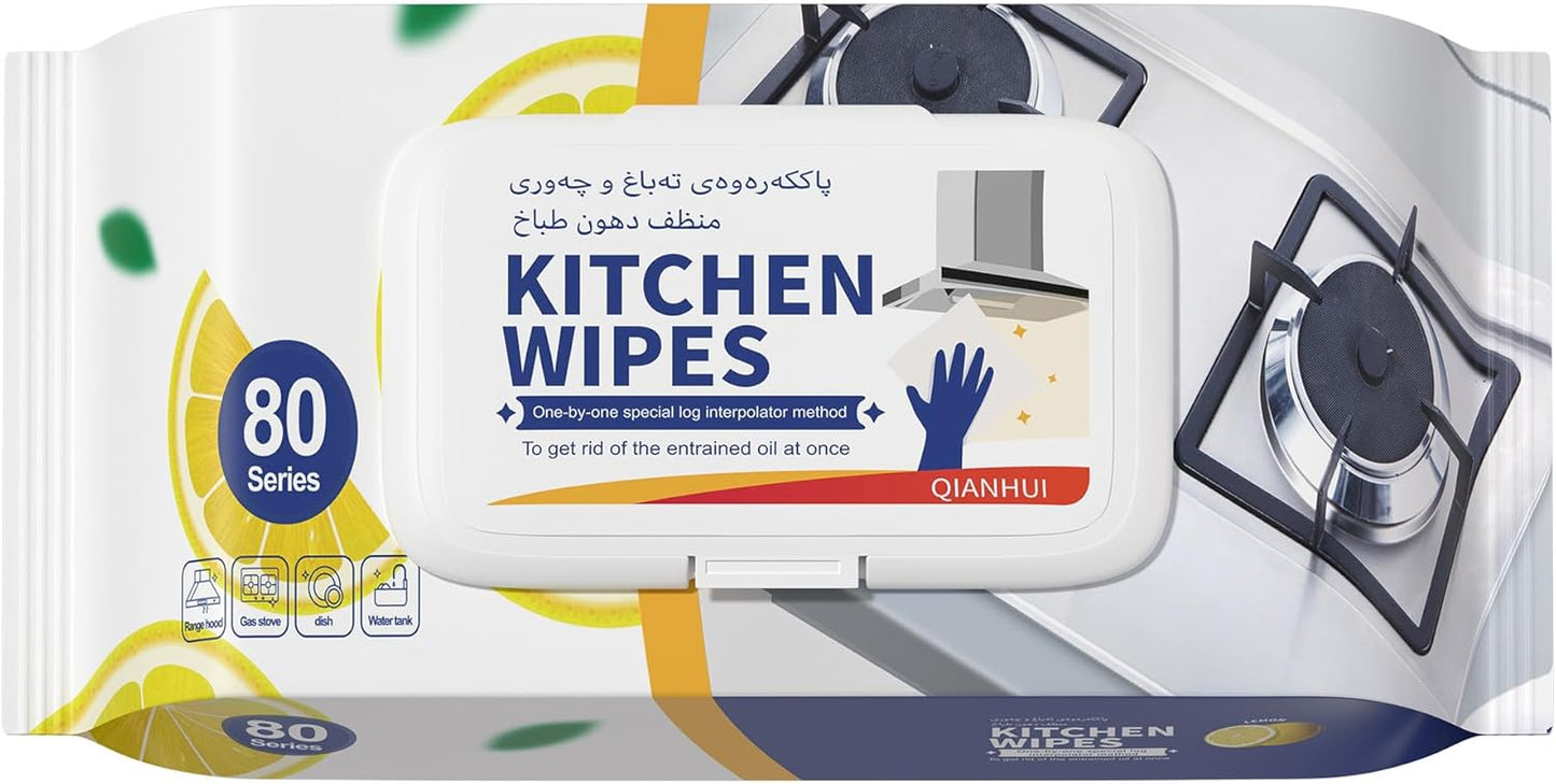 CleaningWipes for Microwaves and Cooktops, Easily Removes Food and Grime Buildup, Great for Home and Kitchen Use - 80 Count,Professional Grade Heavy-Duty Cleaning，Convenient Stove Cleaner