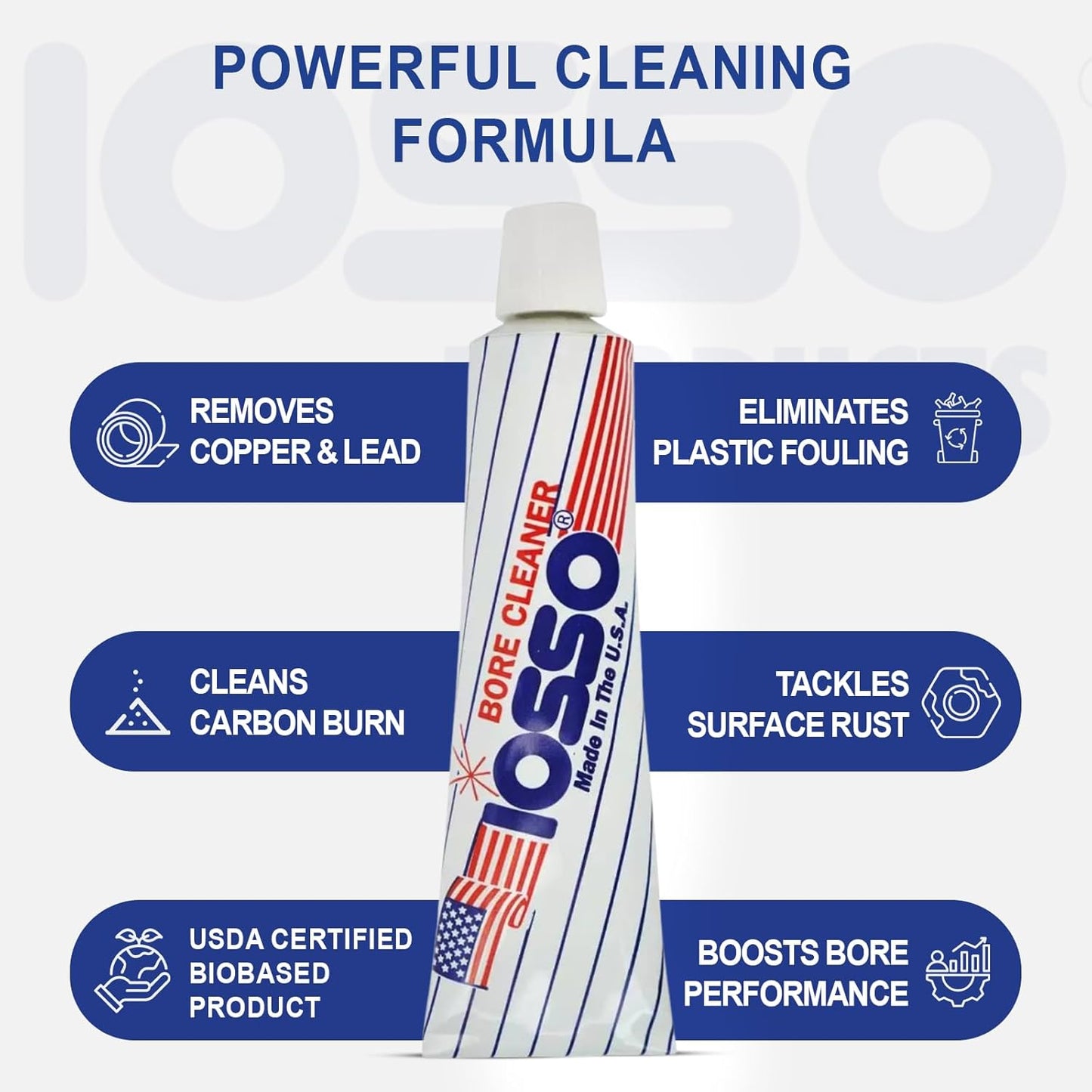 Iosso 10215 Bore Cleaner – 1.5 oz Concentrated Paste Formula – Non-Corrosive, Non-Flammable– Made in USA