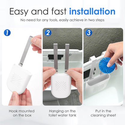 3Pcs Toilet Tank Cleaning Tablet Holder, Bleach Tablet Bracket, Hanging Toilets Bowl Cleaner Carrier for Preventing Dissolved Residue From Polluting Water Tank, Fits Standard-Height Toilet Tanks