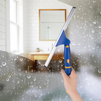 ITTAR 14 inch Multi-Purpose Shower Squeegee for Glass Doors, Swivel Window Squeegee with 1 Refill Rubber Blade, Extendable Bathroom Cleaner Tool for Shower Door Window Mirror Wall Car Windshield