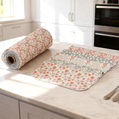 25 Pack Reusable Paper Towels, Paperless Towels Roll Washable Cotton Cloth for Kitchen Towels Zero Waste Products Alternative Paper Towels Alternative (Bohemian)