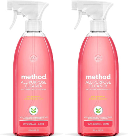 Method All-Purpose Cleaner, Pink Grapefruit, Perfect for Most Counters, Tiles, Stone, and More, 28 oz spray bottle