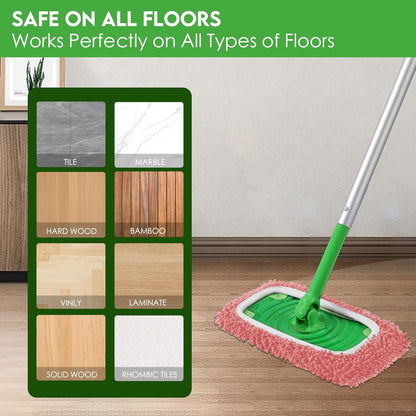 Reusable Microfiber Mop Pads Compatible with Swiffer Sweeper- 4 Pack Dry Sweeping Cloths & Wet Mopping Cloths - Chenille Washable Wet Pads Refill for Mopping Floors (Mop is not Included)