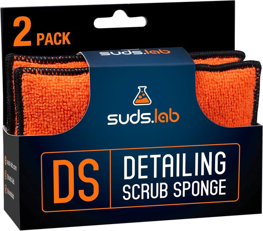 Suds Lab DS Microfiber Detailing Scrub Pad 3 Pack - Car Interior Cleaning & Detailing Microfiber Scrub Pads - Set of 3 - Safe On Leather, Vinyl, Plastic, Etc.