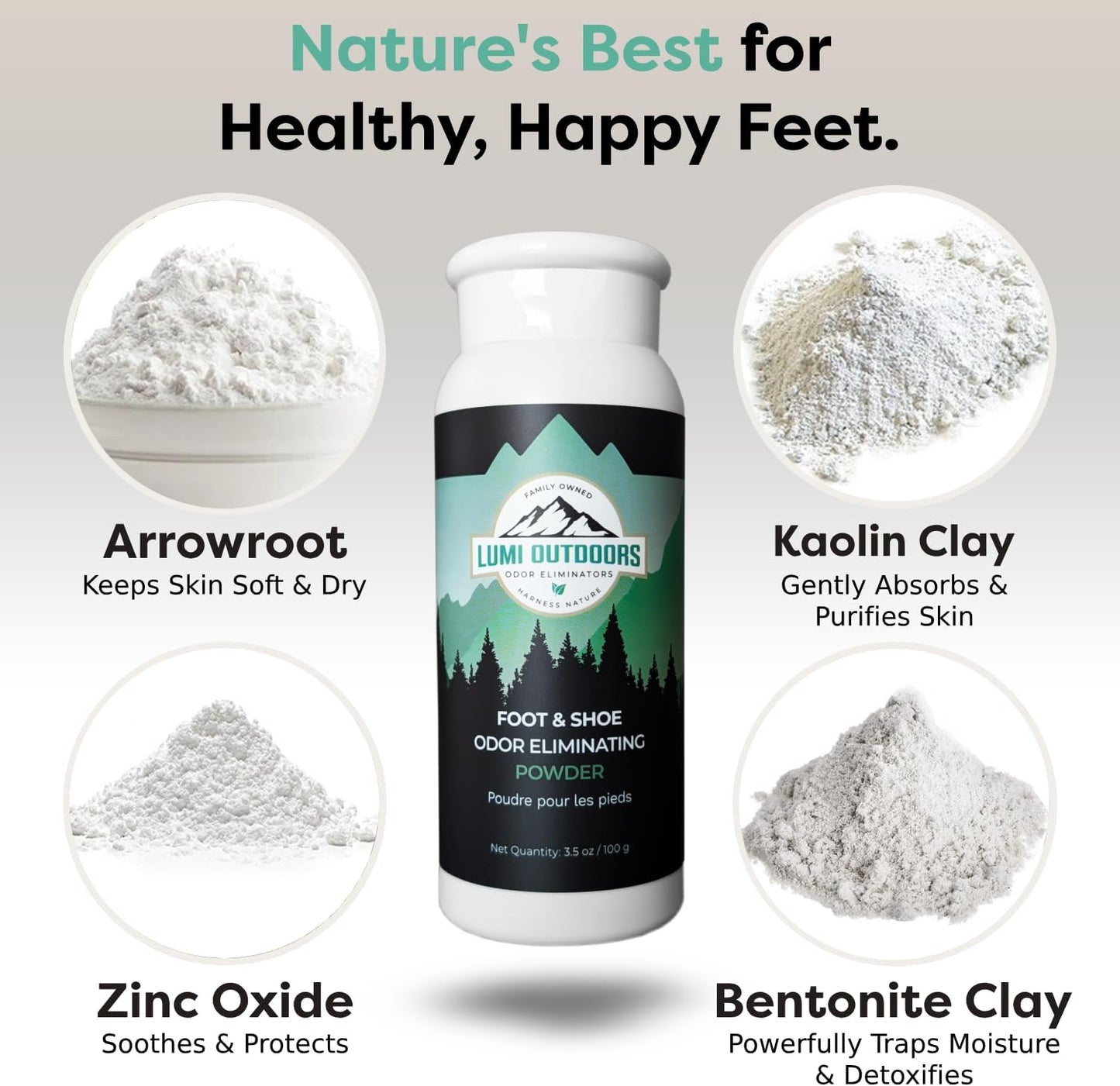 Lumi Outdoors Natural Shoe Deodorizer Spray (700+ Sprays) - Extra Strength Shoe Odor Eliminator for Smelly Shoes & Foot Odor - Replaces Shoe Balls & Inserts - Lemon Eucalyptus