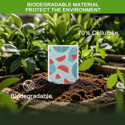 Cellulose Sponges, Large Size 4" x 6" x 1" - Heavy Duty Scrub Kitchen Sponge, Clean Tough Messes Without Scratching Kitchen Cleaning Pads, Pop Up Eco DIY (6 Pack), Green