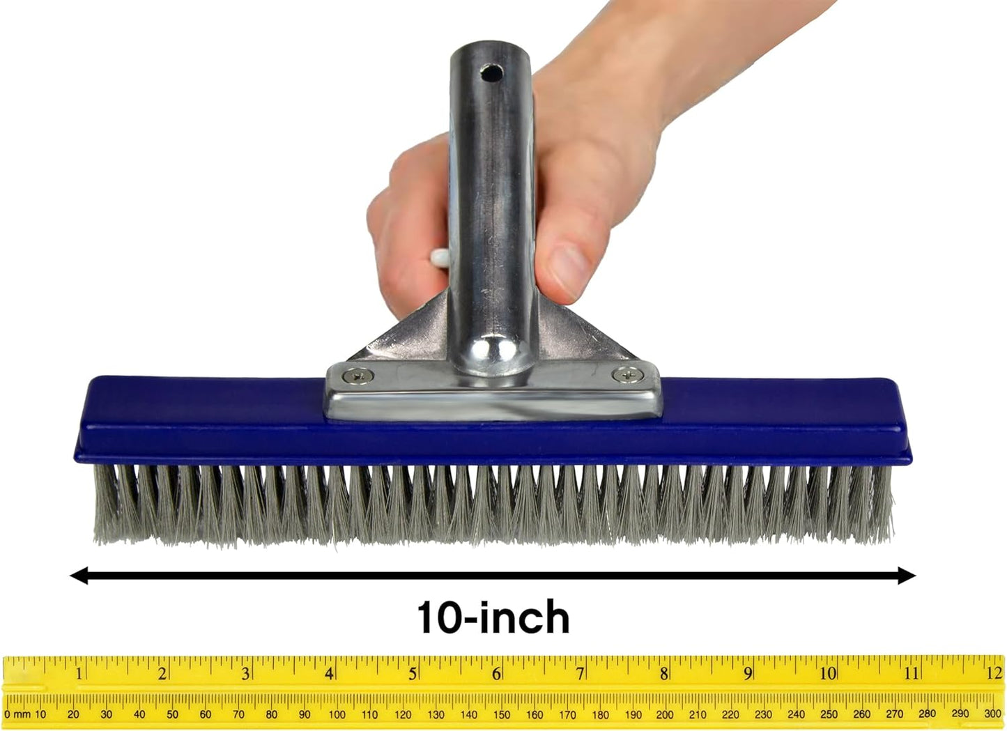 Poolmaster 5-Inch Stainless Steel Pool Algae Detail Brush, Heavy-Duty Aluminum Back, for Gunite Concrete Pools and Spas, Small Narrow Head for Corners, Steps and Tight Areas